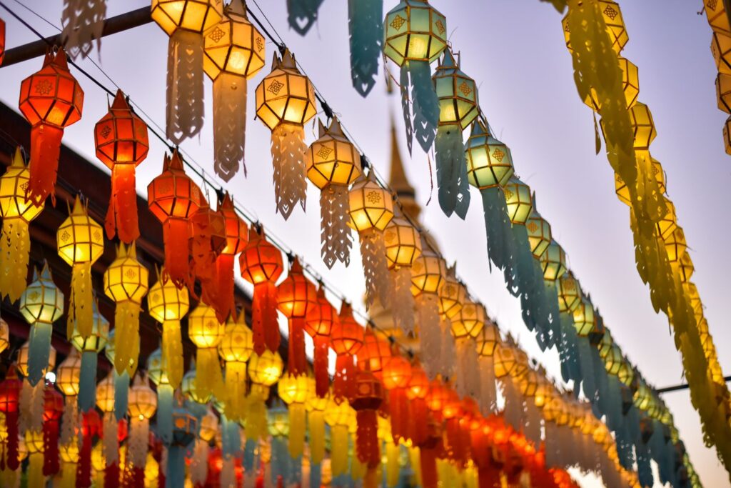 Lanterns For Both Thai And Chinese Happiness Festivals